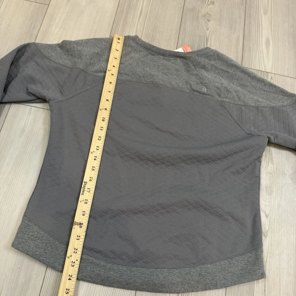 NWT The North Face Womens‎ Large Recover-Up Crew Sweater Sweatshirt Gray Quilted